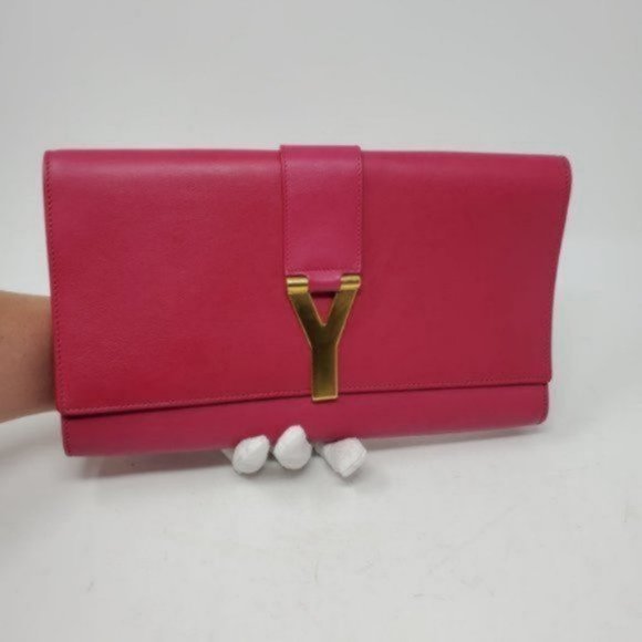 Authentic Saint Laurent Pink Gold Hardware Clutch - Picture 3 of 16